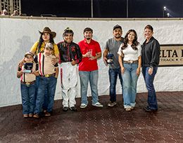 The winning connections of Vigilanty accept the $297,965 Laddie Futurity (RG2) trophy at Delta Downs on Saturday.
