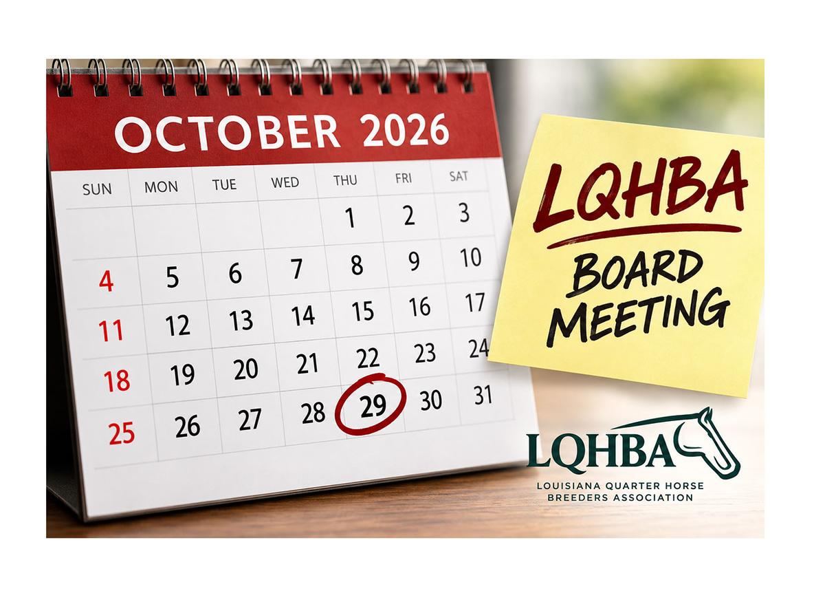 LQHBA Board of Directors Meeting Set for October 29 at Evangeline Downs
