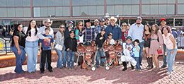 The winning connections of RC Corona King accept the $98,598 West Texas Maturity (G3) trophy at Sunland Park on Saturday.