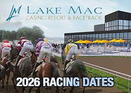 Lake Mac Racetrack in Ogallala, Nebraska, will host four nights of Quarter Horse racing July 10–11 and 17–18, 2026, with average purses of $20,000 plus Nebraska-bred and added money.