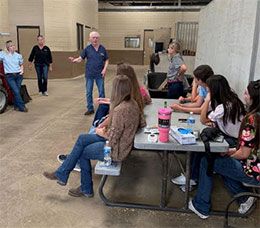 AQHA Youth talk with Dr. Findley at Delta Equine Center.