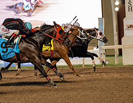 Fall Classic (#2) gets the nod over El Huracano V (#9) and One Fancy Cowboy (#4) in the Grade 1 $1,158,940 Heritage Place Futurity at Remington Park.