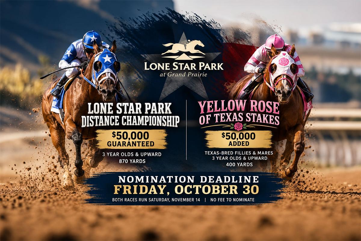 October 30 Nomination Deadline Approaching for Two Lone Star Park Stakes