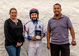 Dropping Dimes’ winning connections following his victory in the $50,000 Miss Polly Classic Stakes (G3) at Delta Downs on Friday night.