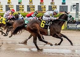 Luziana Man, (#6) gets up over fellow qualifiers Kissin James (#5) in the trial 3.