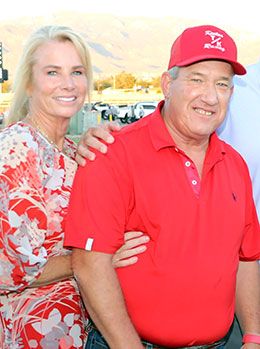 Triple Crown winning trainer Toby Keeton and his wife Cindi at The Downs at Albuquerque Monday.