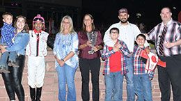 The winning connections of Sheza Fearless Eagle accept the Valley Junction Futurity stakes trophy.