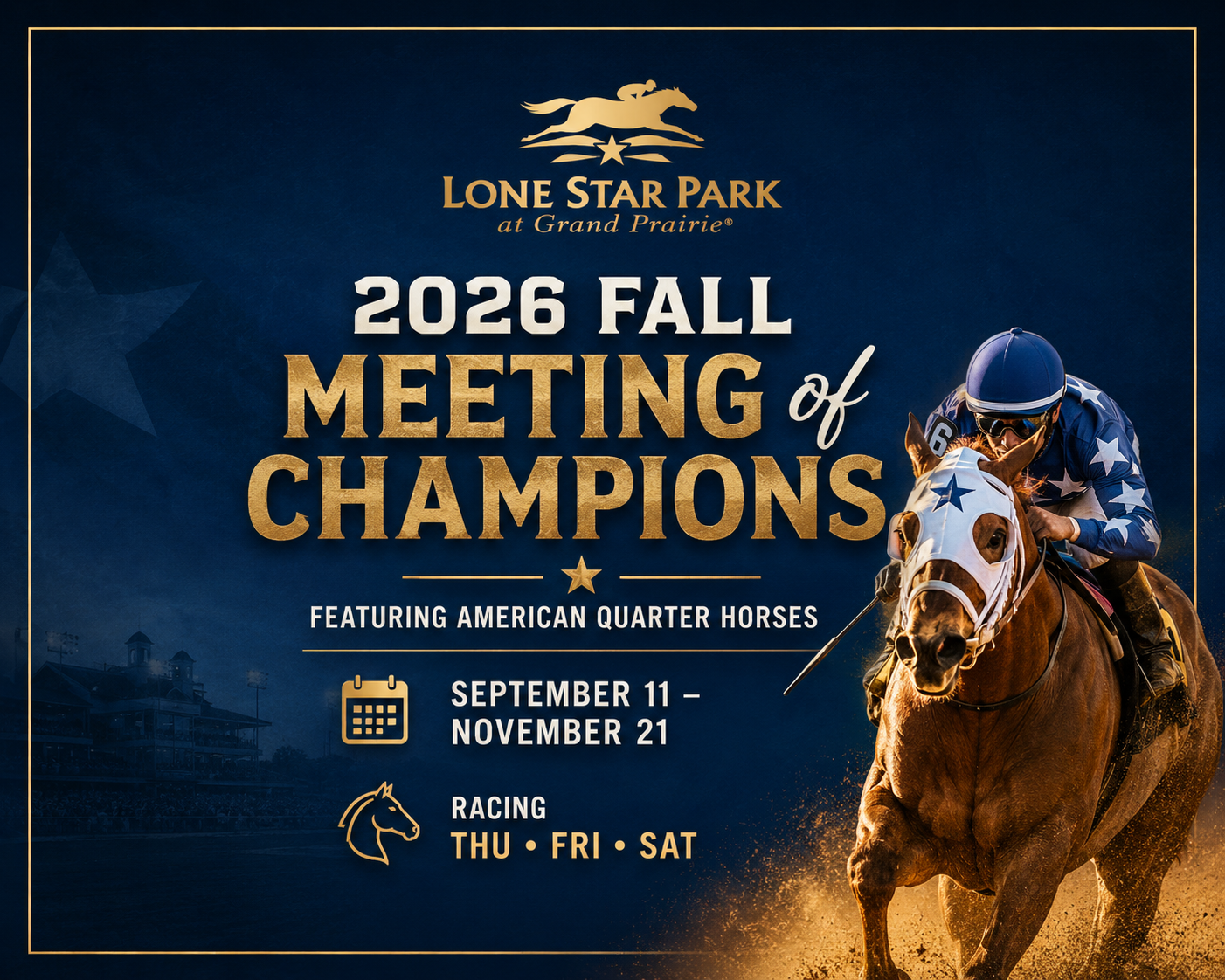 Major Stakes Schedule Highlights Lone Star Park's 2026 Fall Meeting of Champions