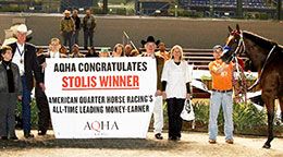 After more than 20 years, Stolis Winner broke Refrigerator's All-Time Leading Money Earning Quarter Horse record.