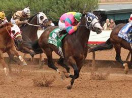 Llano Teller winning the Grade 1 All American Derby at Ruidoso Downs Racetrack & Casino.
