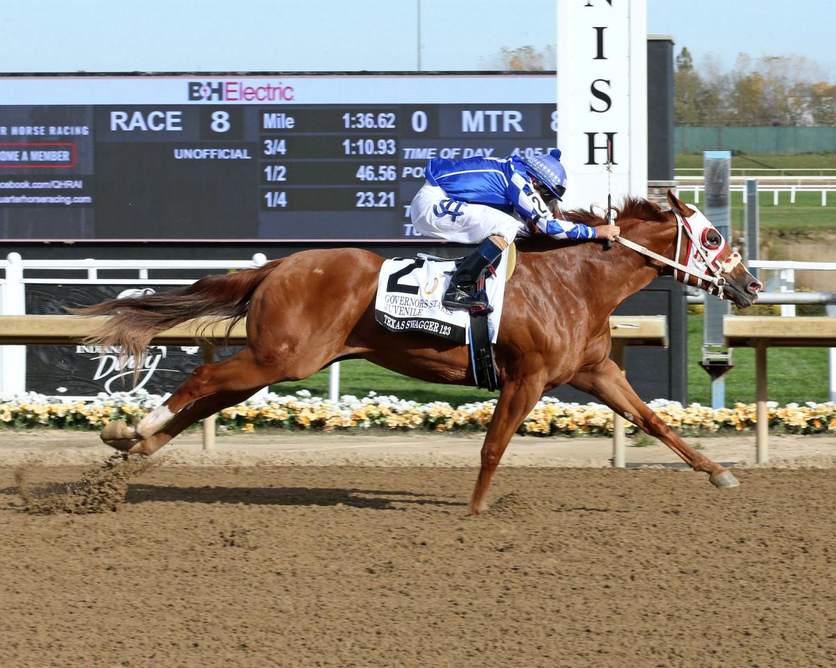 Texas Swagger 123 Scores One-Length Victory In $30,000 Governors Juvenile Stakes At Horseshoe Indianapolis