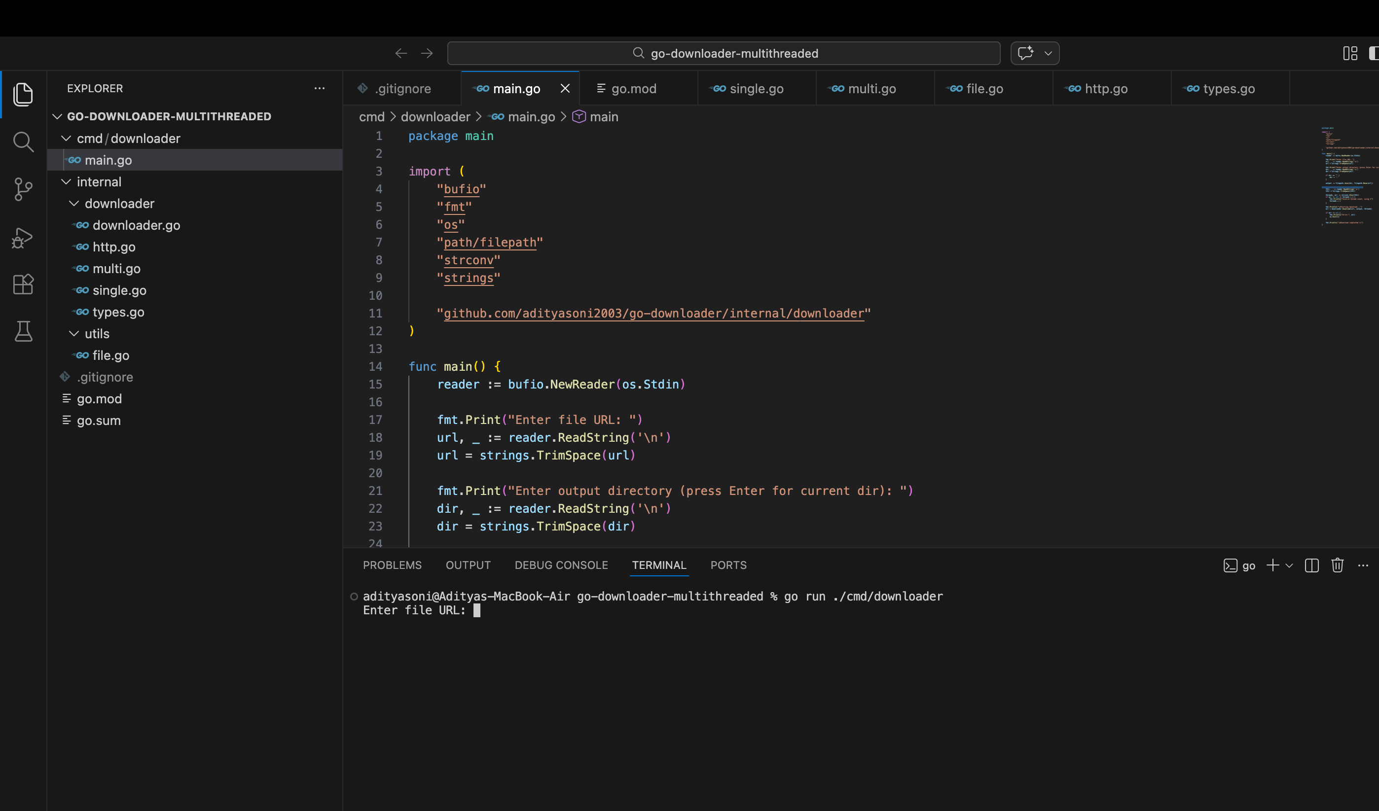 File Downloader in Go