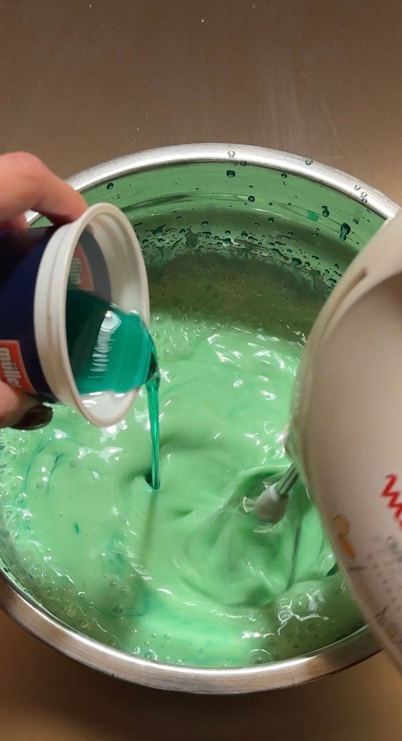 Add the mint syrup