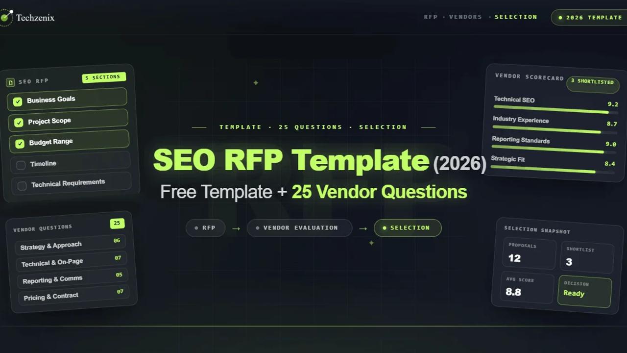 SEO RFP Template (2026): Free Template + 25 Vendor Questions
