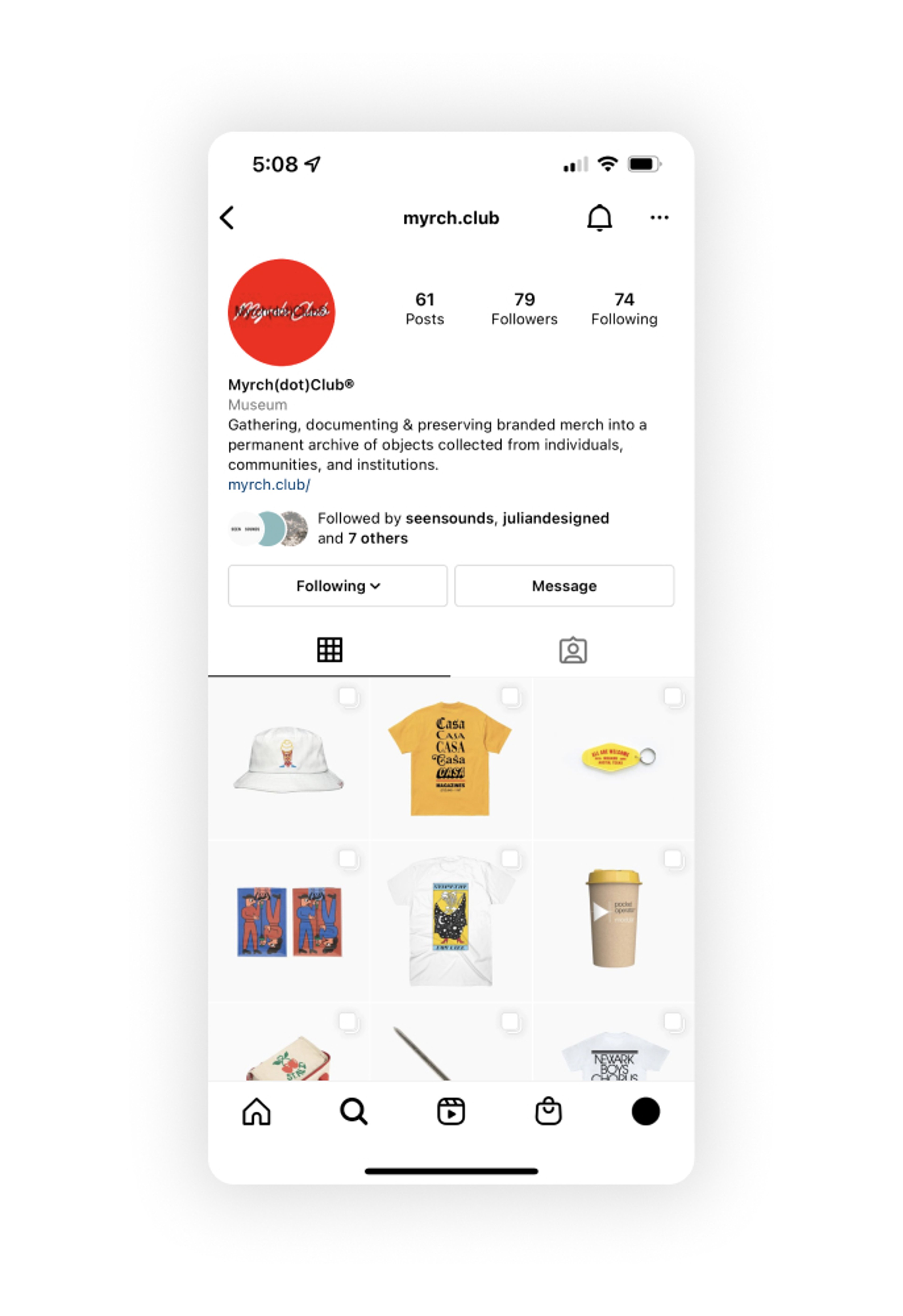 Image of the Myrch.Club instagram page (@myrch.club)