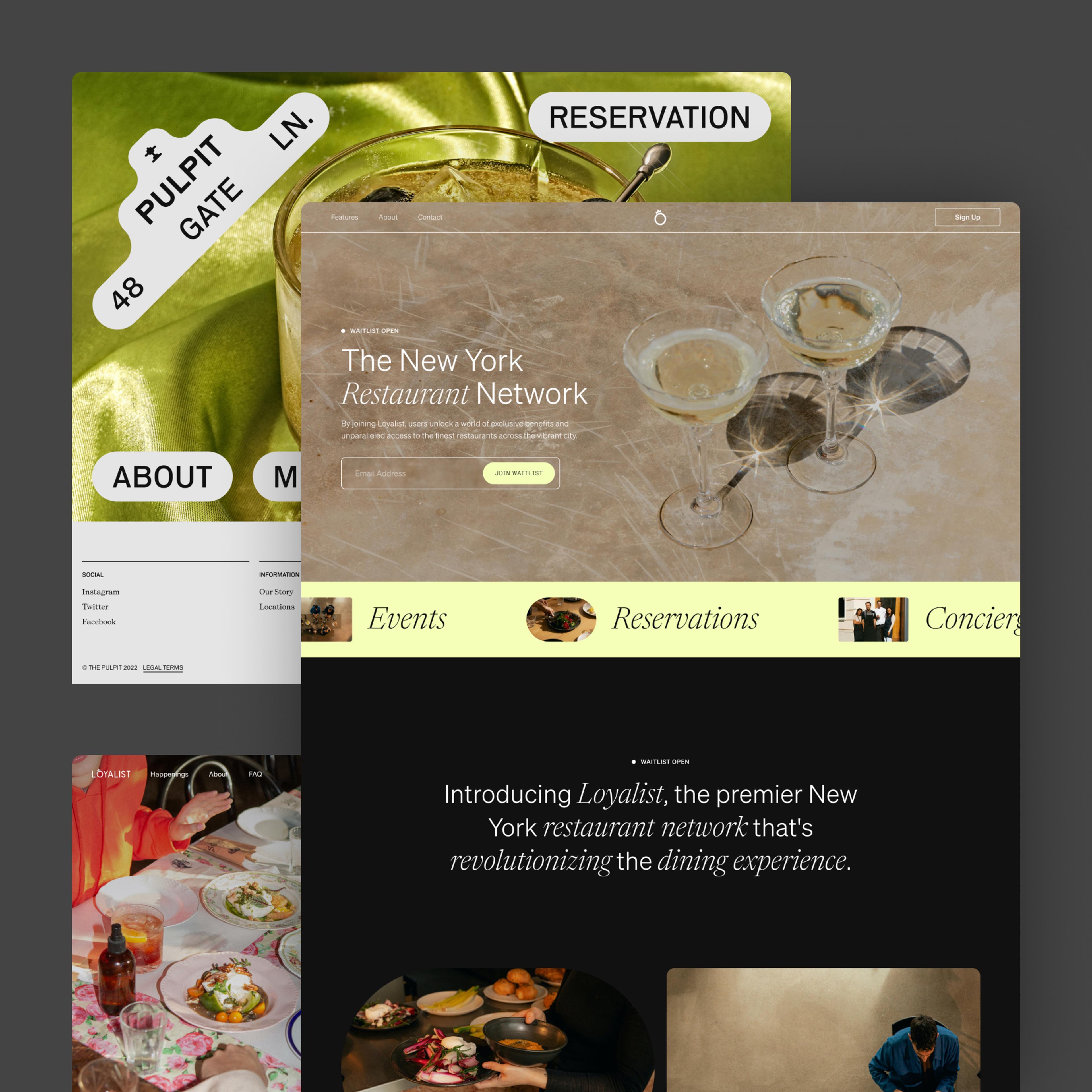 A collection of websites that are related to the food and beverage industry