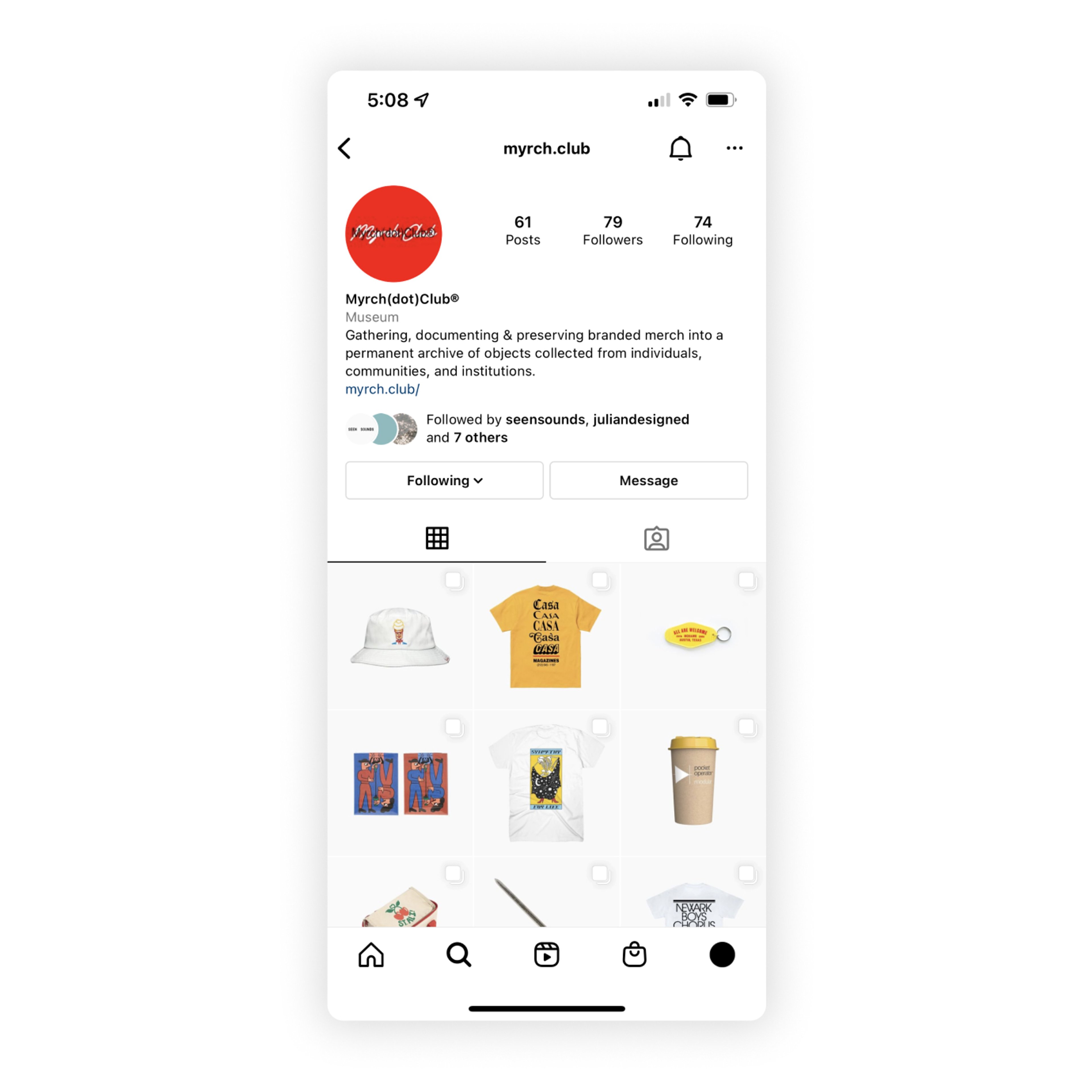 Image of the Myrch.Club instagram page (@myrch.club)