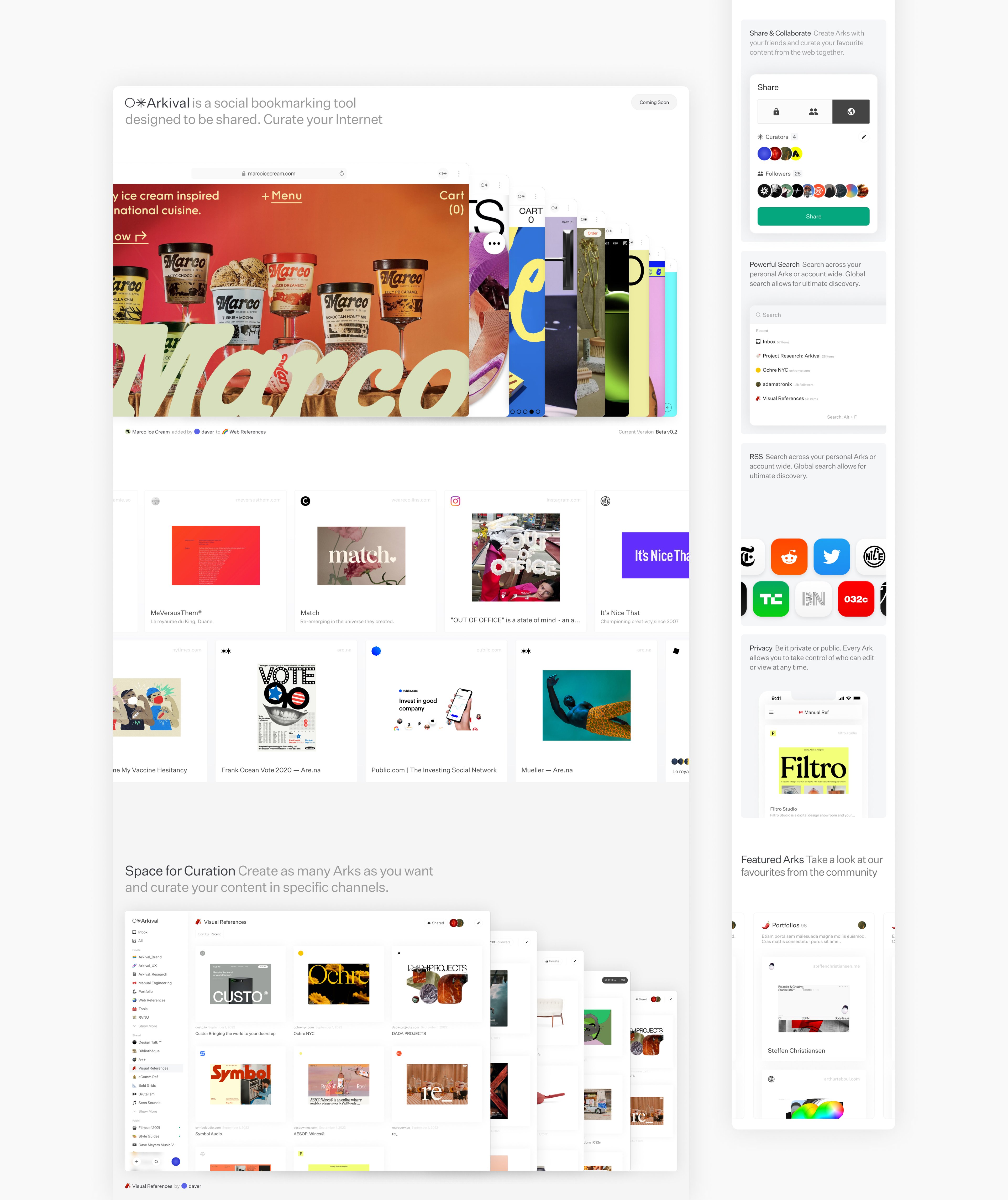 Image of the desktop and mobile homepage of Arkival