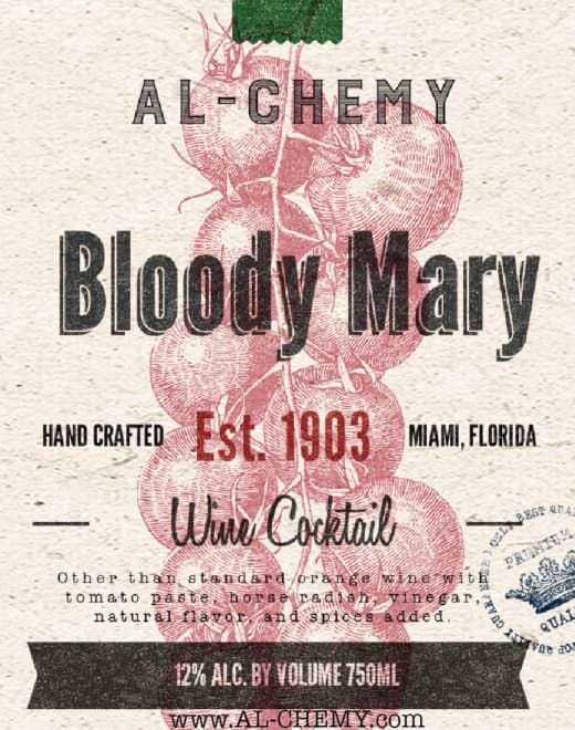 Al-chemy bloody mary label