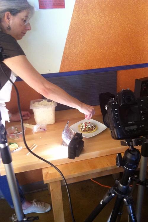 Woman preparing food for photo shoot