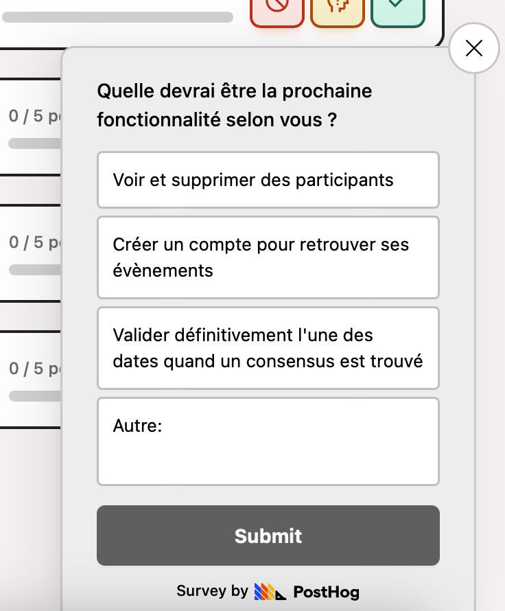 Exemple de questions posées via le formulaire qui apparaissait sur Onsyvoit