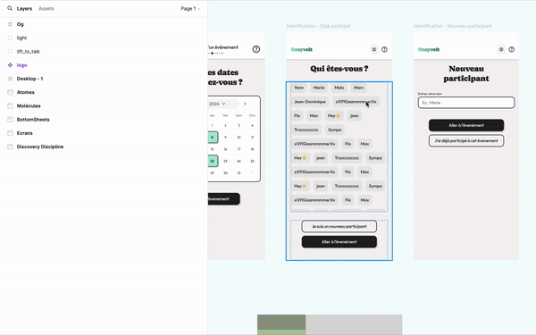 Prototype avancé avec gestion des états par variables Figma