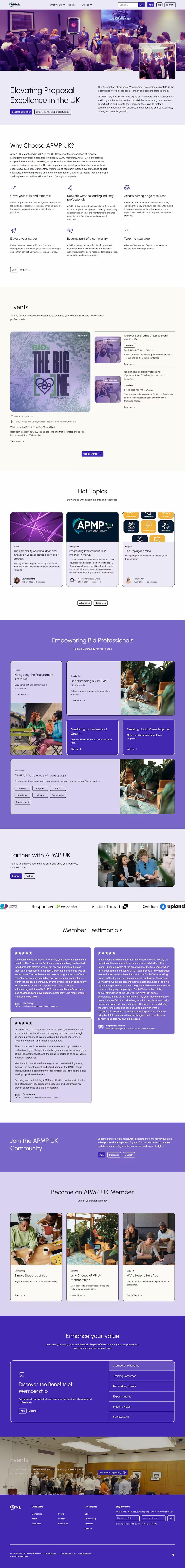 APMP UK homepage, full page