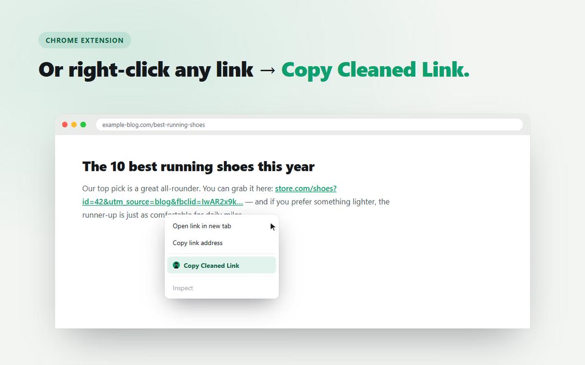 The URL Valet Chrome extension popup