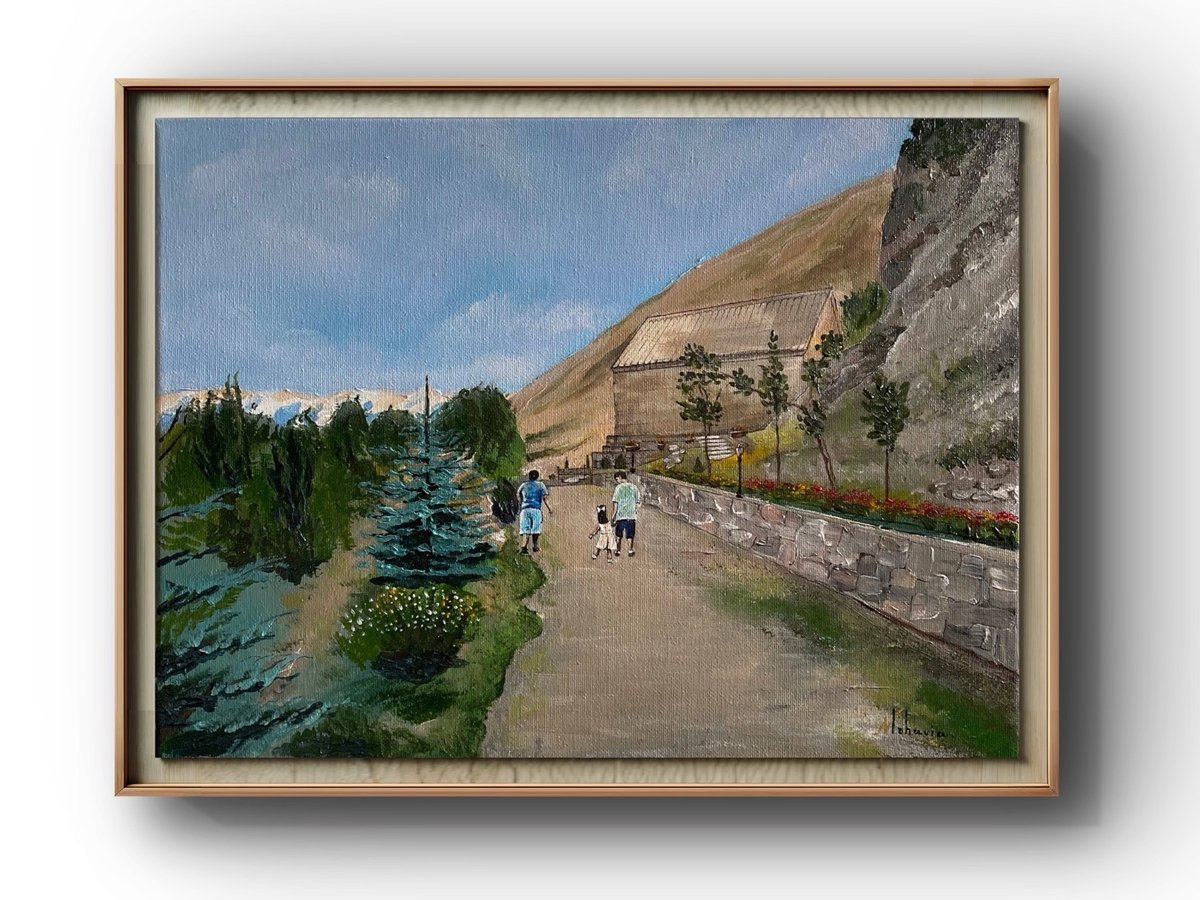 The Way to the Monastery — original acrylic painting by Nini Mzhavia