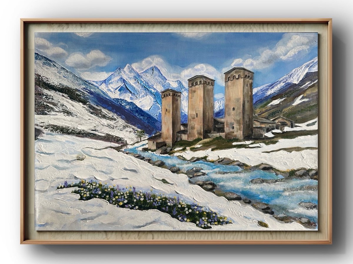 Svaneti — original acrylic painting by Nini Mzhavia