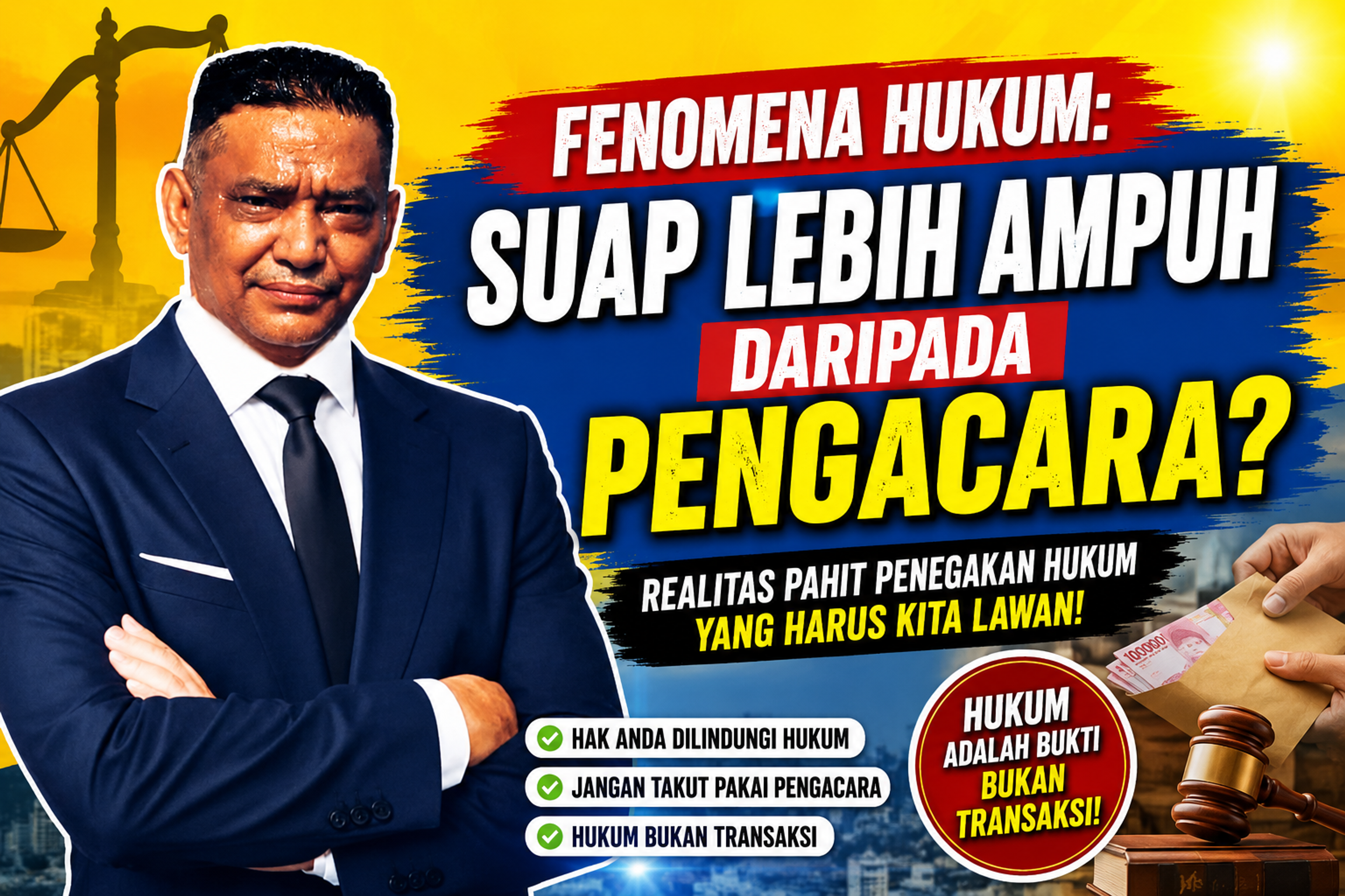 Ketika Suap Dianggap Lebih Ampuh Daripada Pengacara: Fenomena Rusaknya Kepercayaan Publik Terhadap Penegakan Hukum