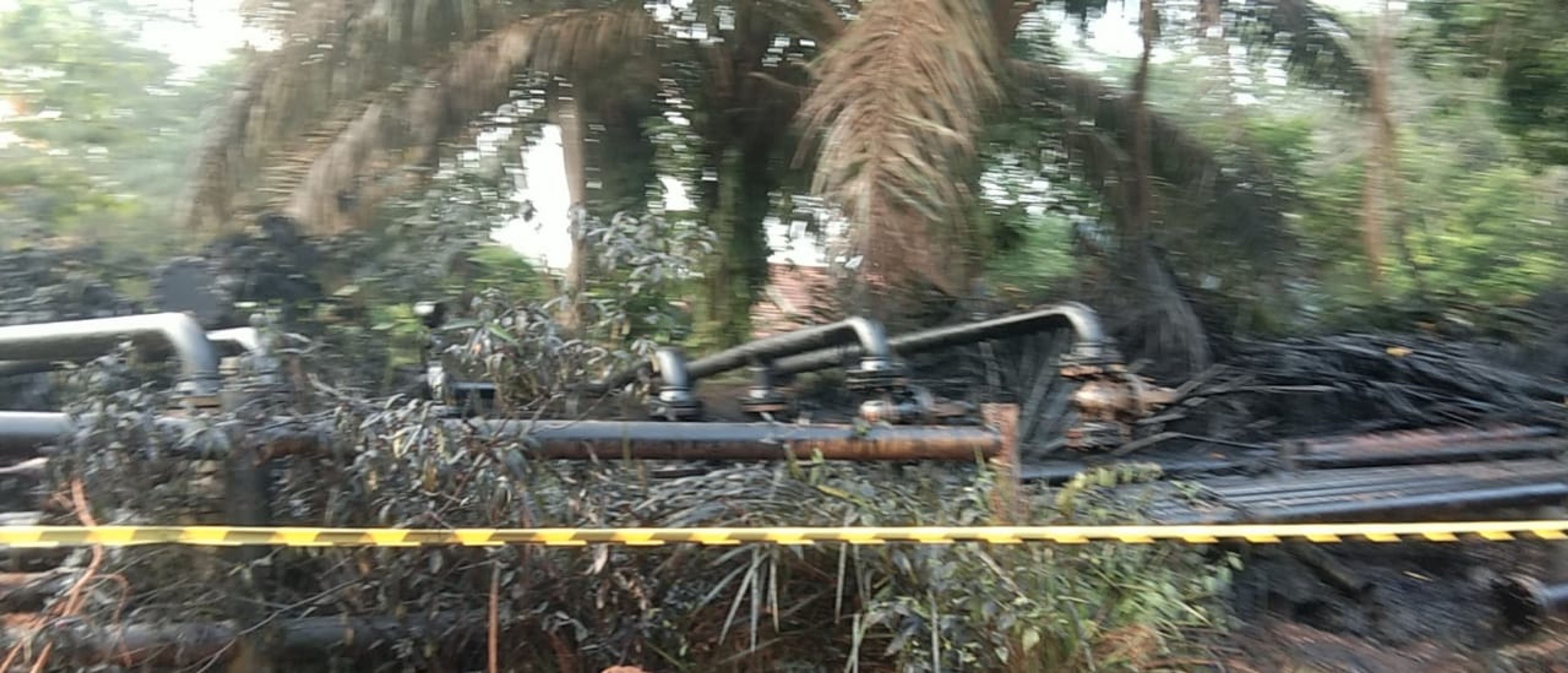 PIPA PERTAMINA EP FIELD RAMBA MENYEMBUR KE KARET MILIK WARGA
