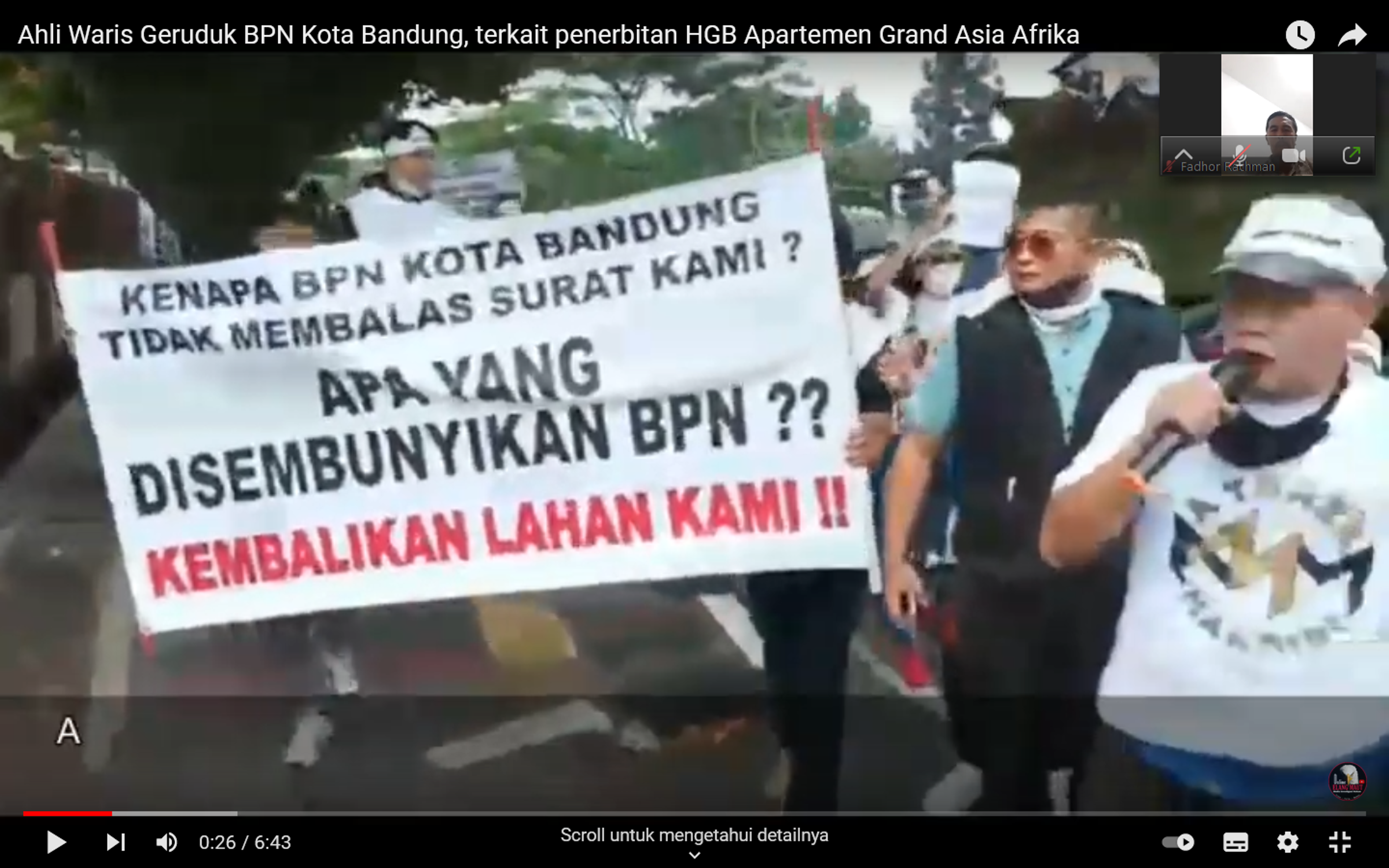 Ahli Waris Geruduk BPN Kota Bandung, Ada Apa Dengan Apartemen Grand Asia Afrika Bandung ?