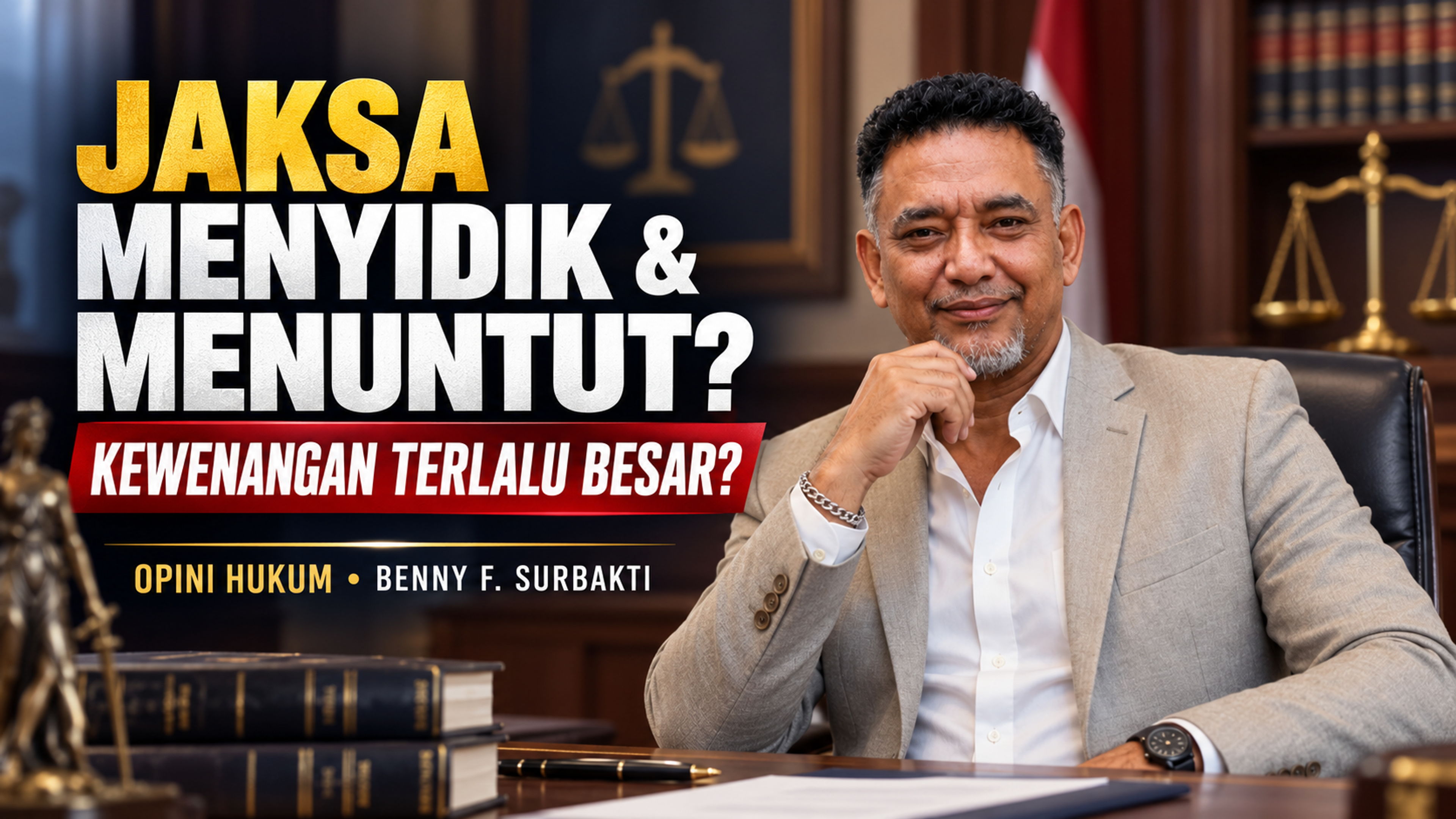 Benny F. Surbakti, S.H., M.H., menyoroti risiko tumpang tindih kewenangan ketika kejaksaan menjalankan fungsi penyidikan sekaligus penuntutan. (Ilustrasi: Elang Maut Online)