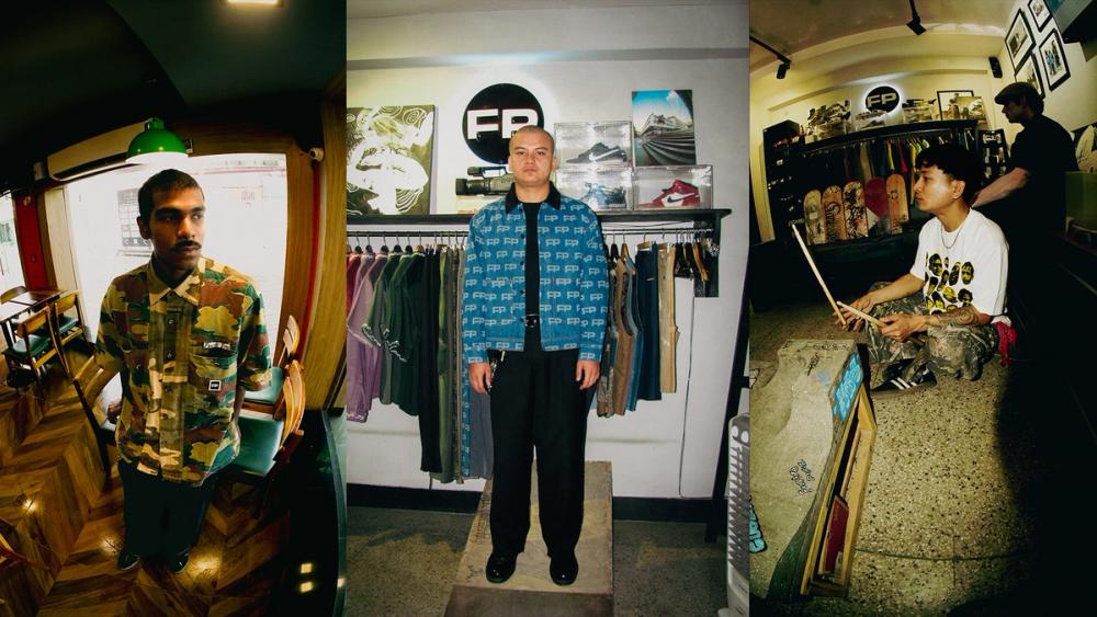 Delhi skaters inside FP Skate Shop