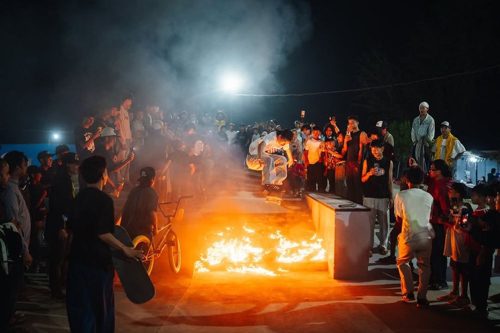 Crowd gathered at Skatepark during Skate Jatra