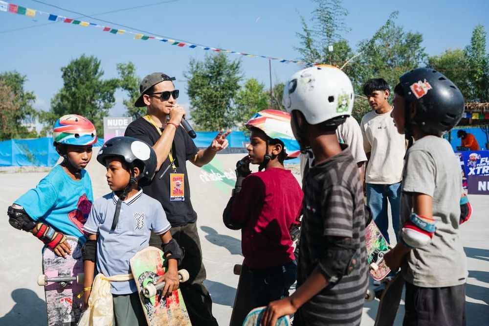 skater Kids participating in skate jatra