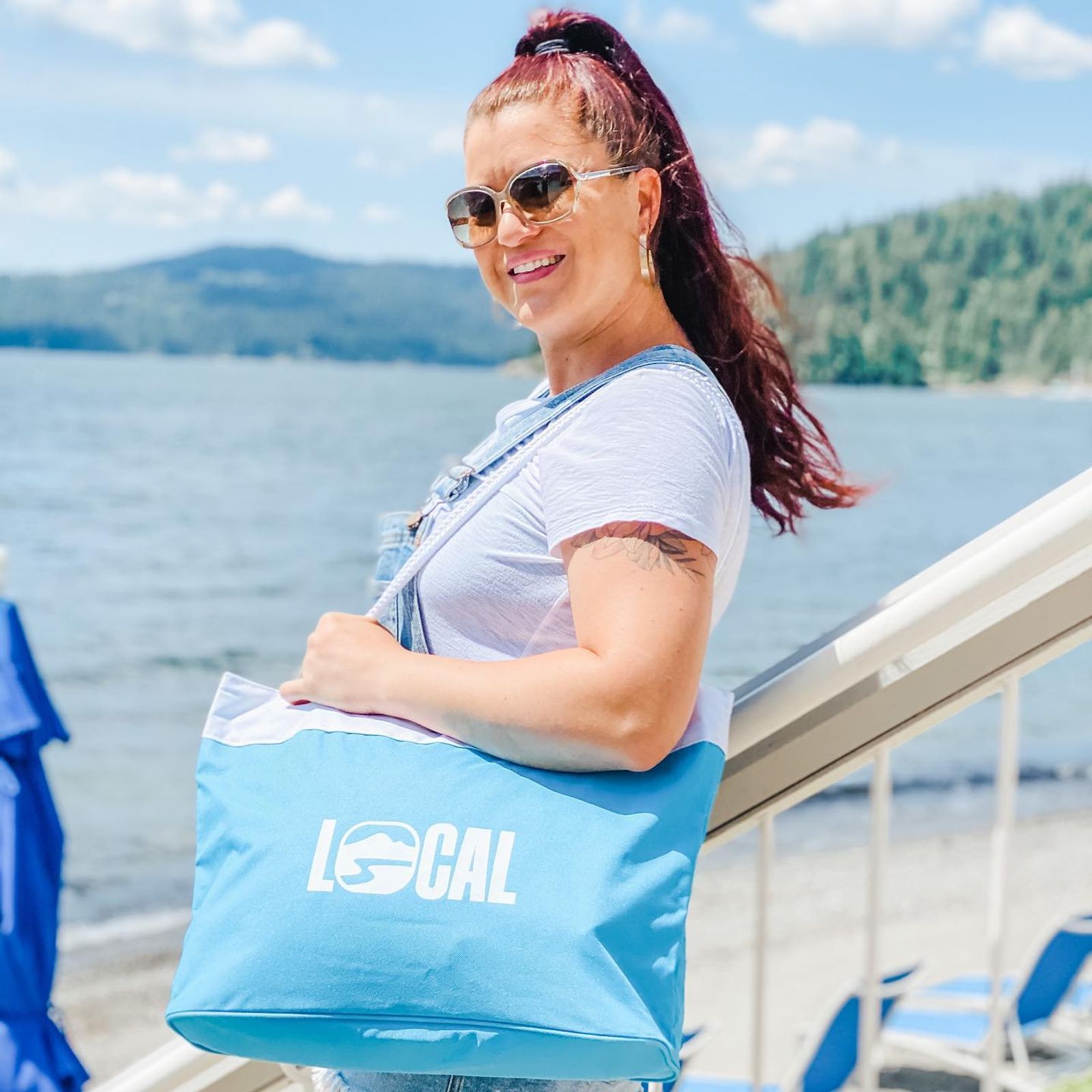 Lake day with the Local tote bag.