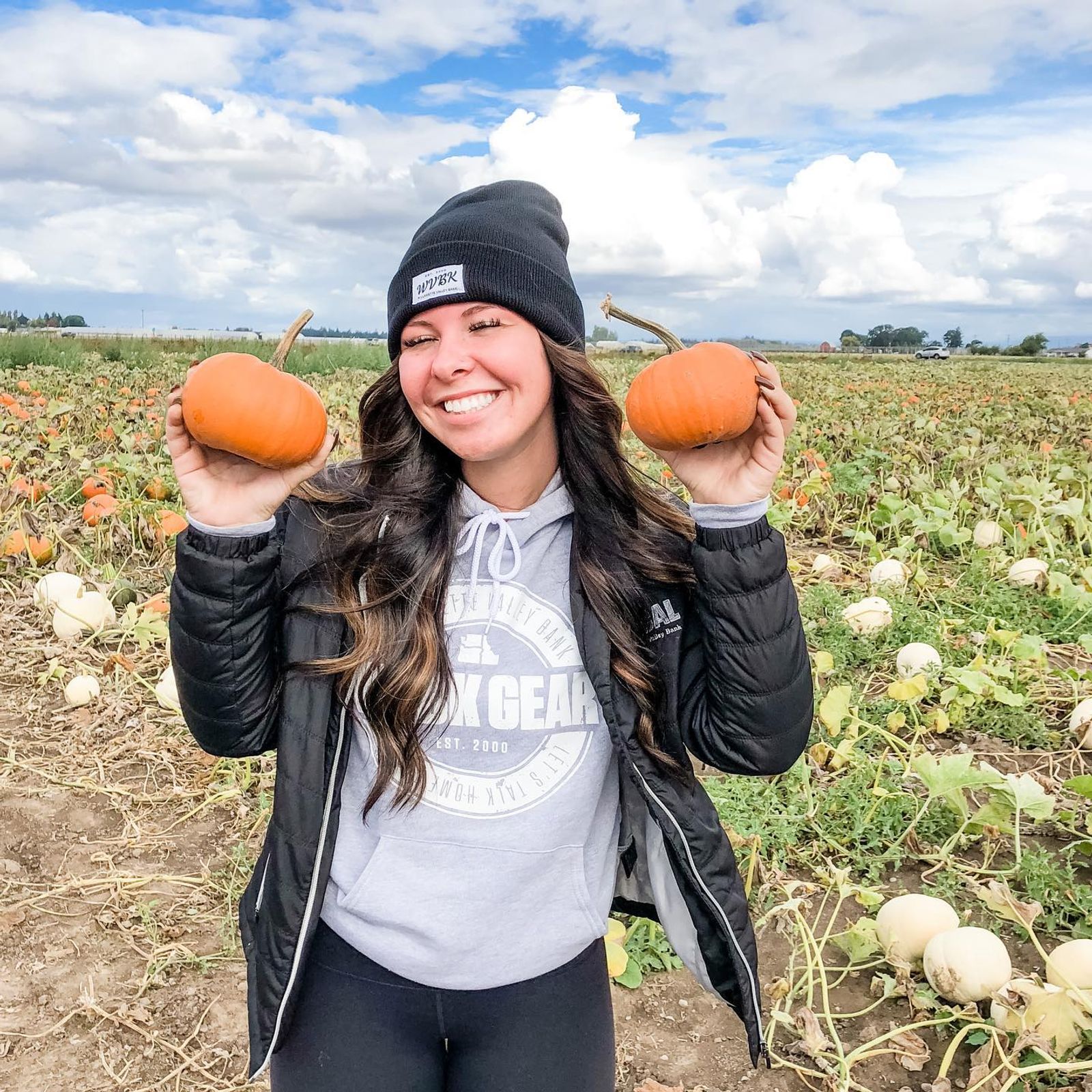 Staying warm at the pumpkin patch with layers of WVBK Gear.