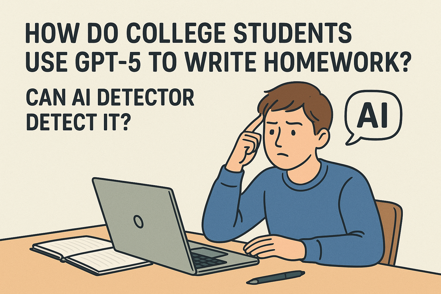 How do college students use GPT-5 to write homework? Can AI Detector detect it?