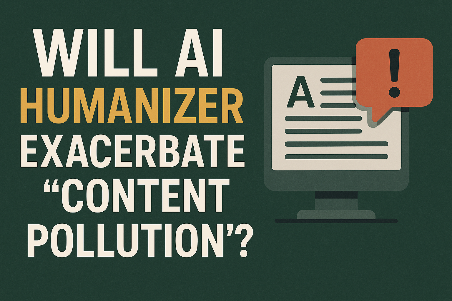 Will AI Humanizer Exacerbate "Content Pollution"?