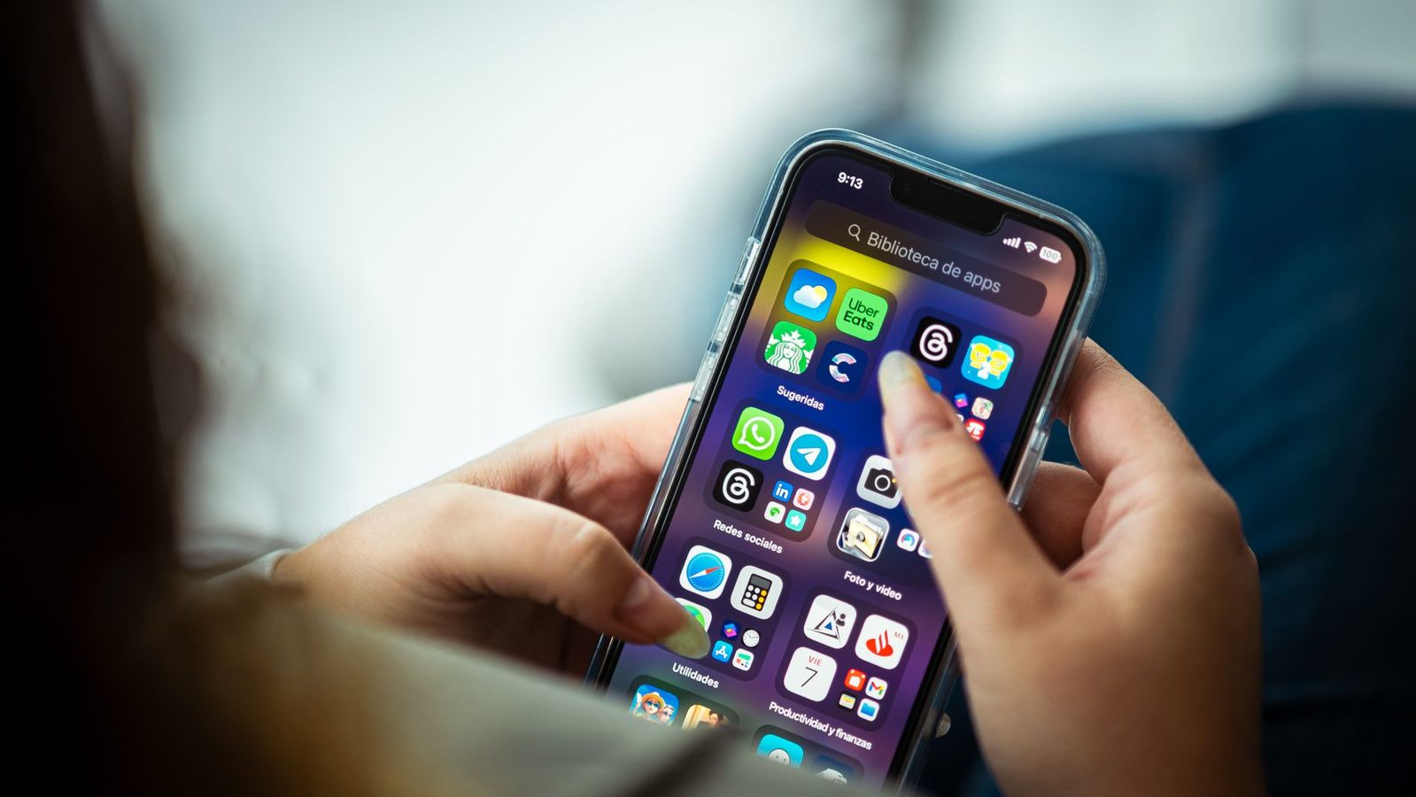 Using a translation app on a phone