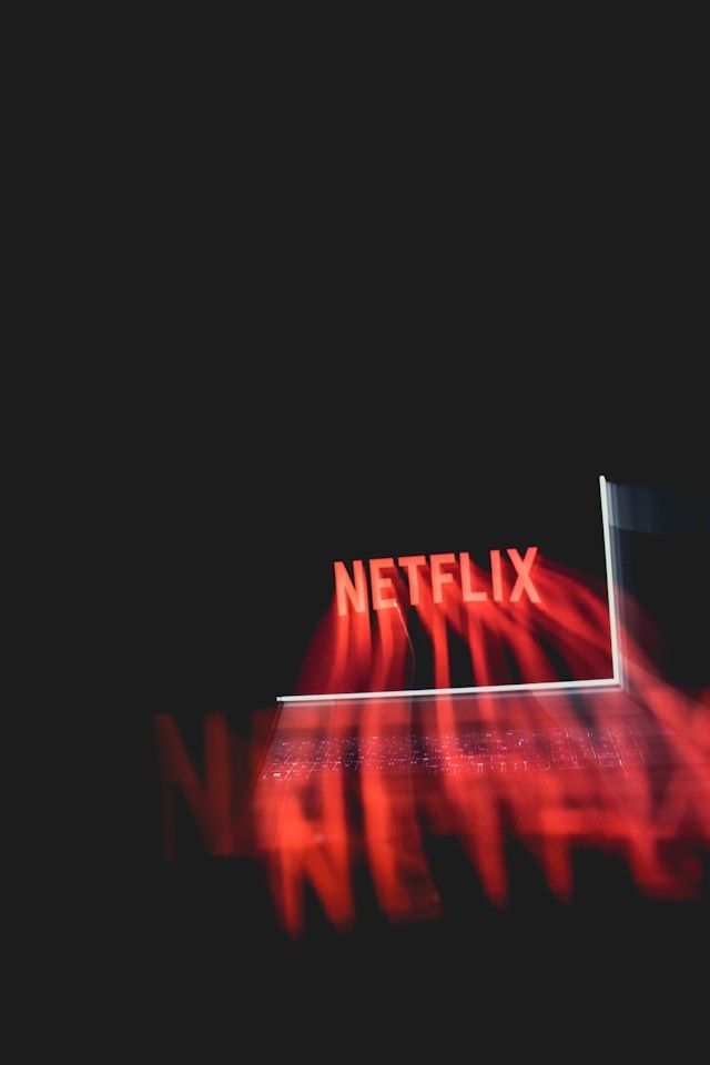 Red Netflix logo on a black background