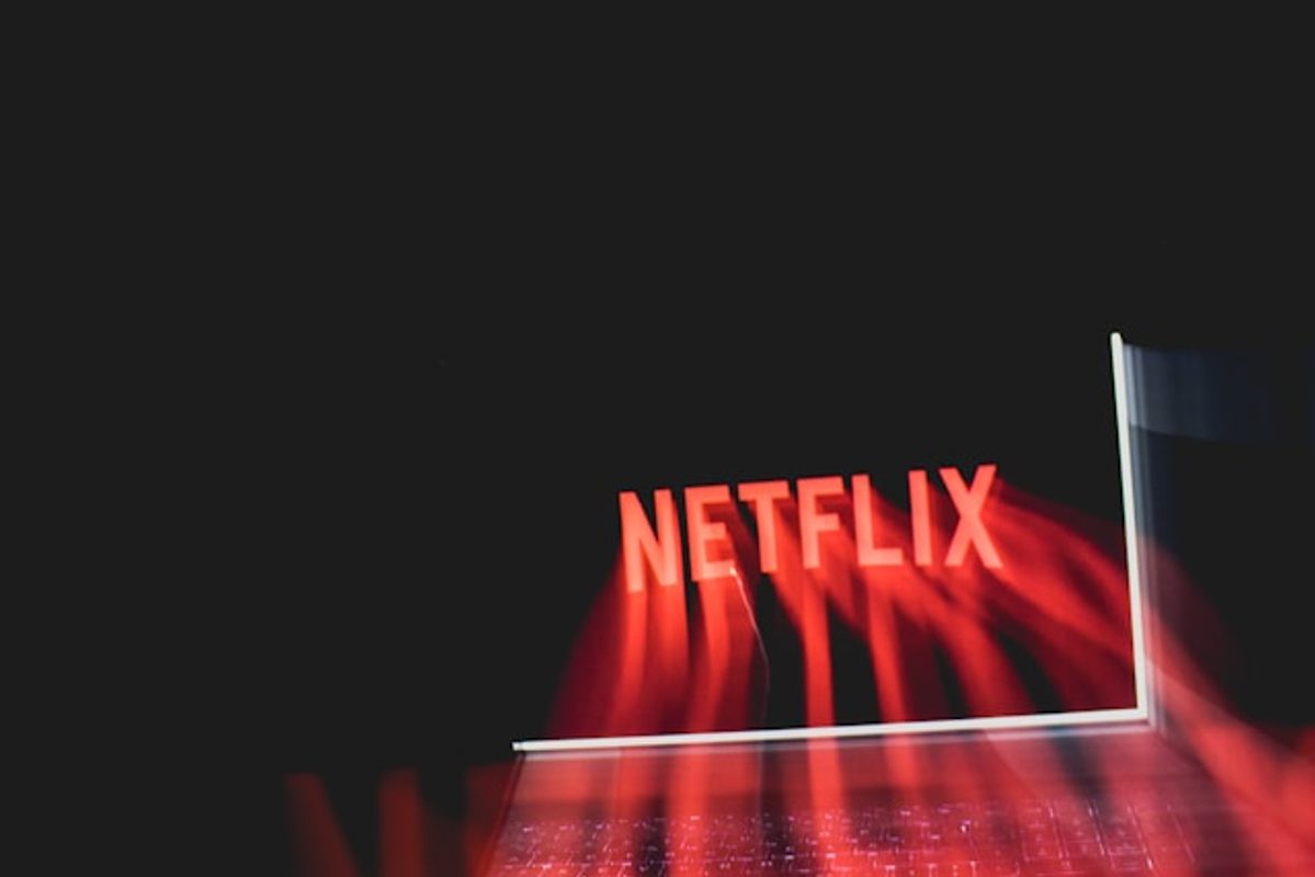 Red Netflix logo on a black background
