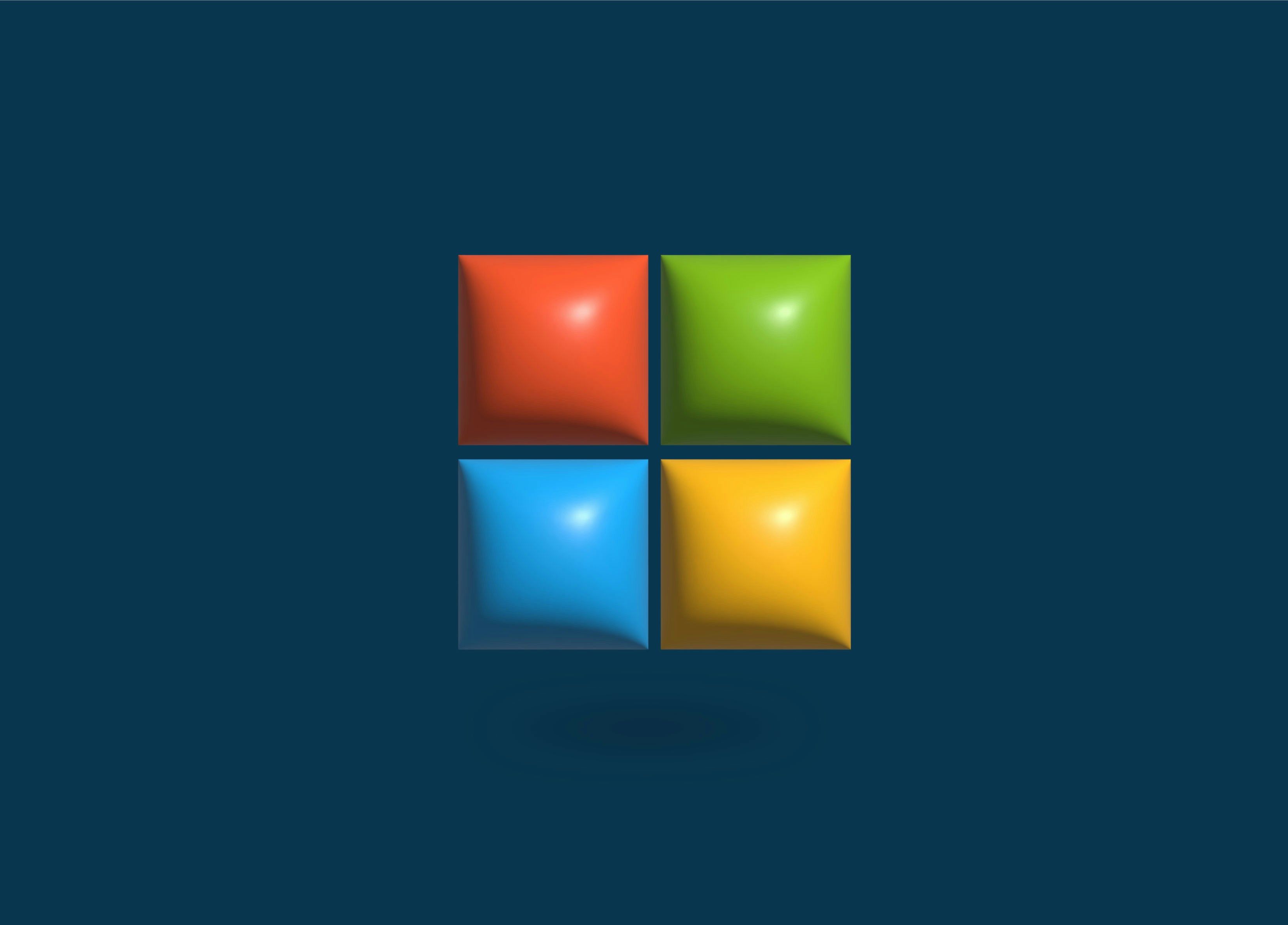 3D Microsoft logo on a blue background
