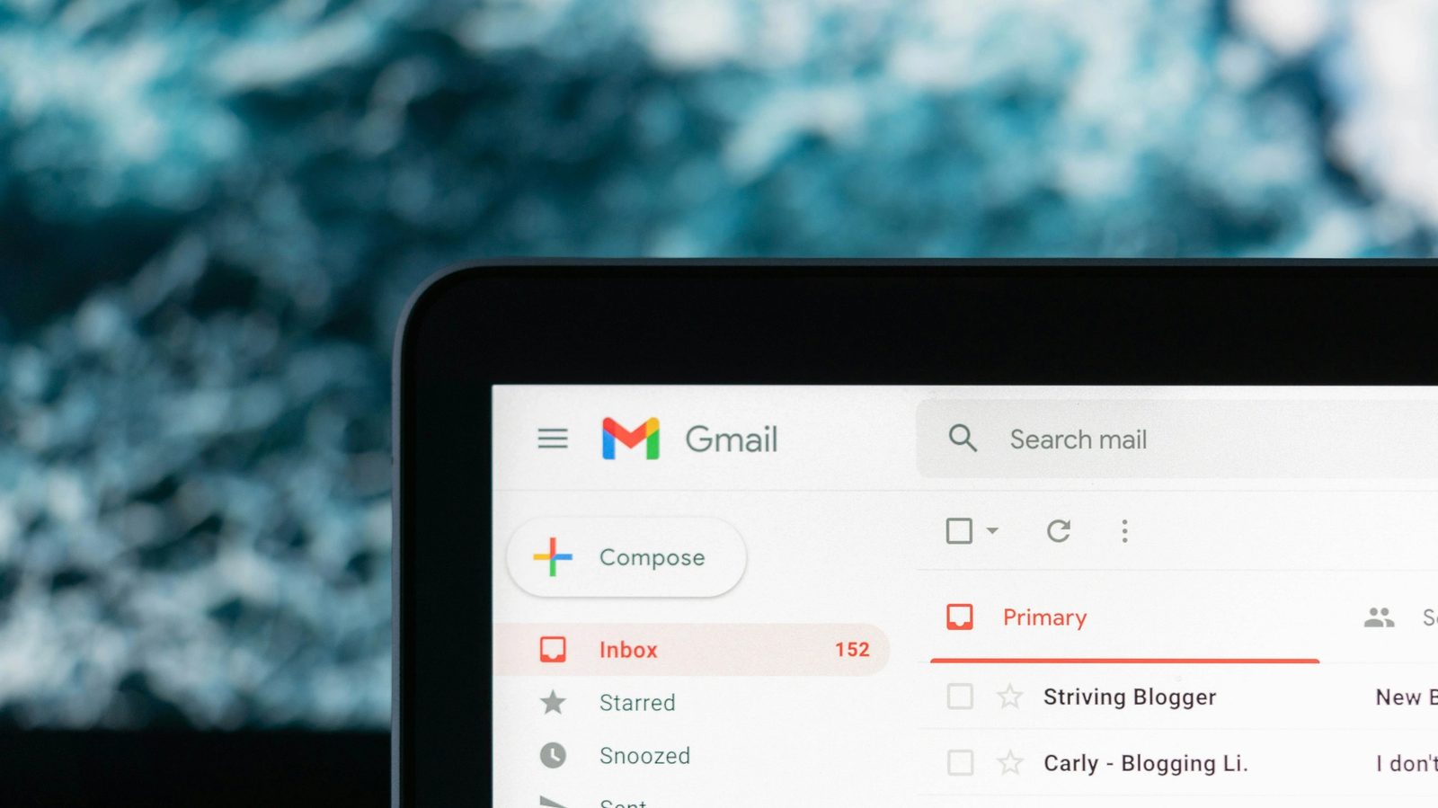Main Image: A photo of gmail app opened on a desktop