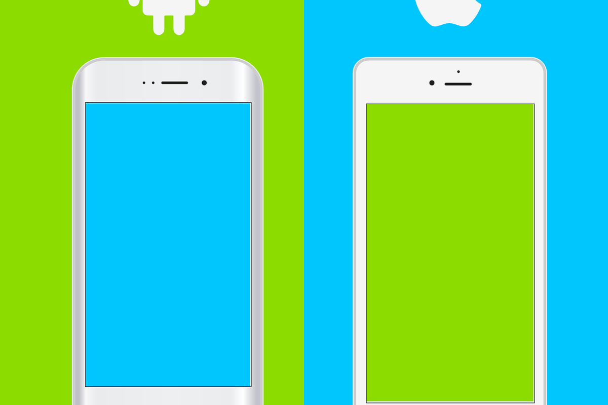 Android OS and Apple iOS side by side