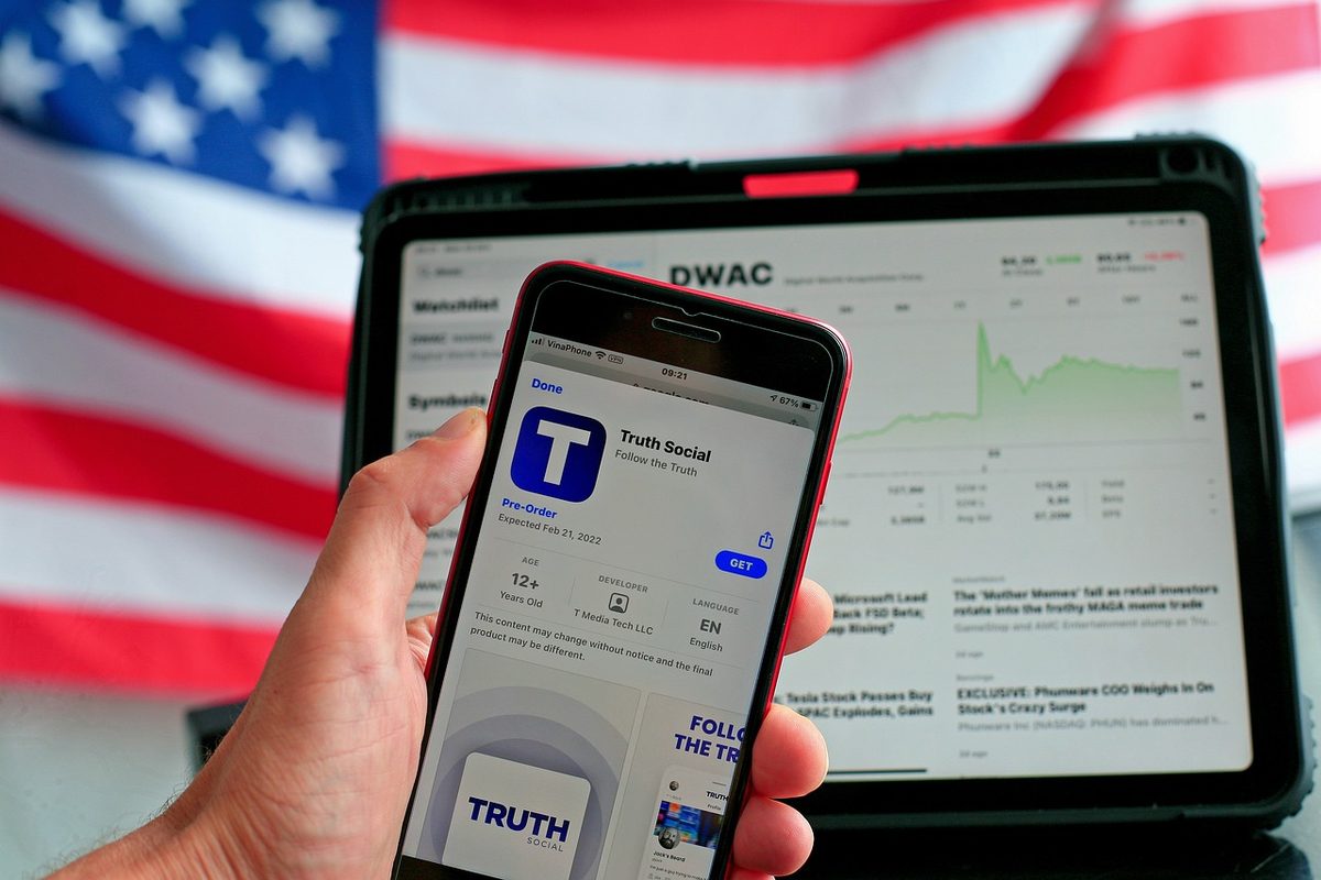 Truth Social app on a phone