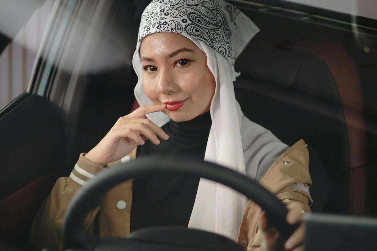 A Malaysian woman behind the wheel