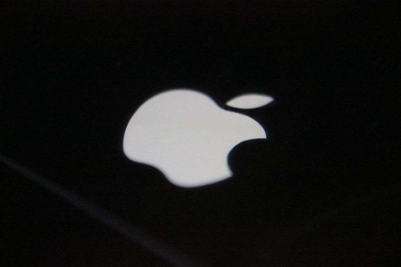 Apple logo on a black background